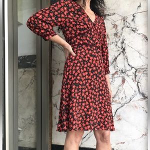 La petite franchaise red poppy dress